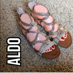 Aldo Gold Gladiator Sandals Size 7.5